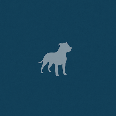 Privacy Policy | Minimalist silhouette of a calm Staffordshire Bull Terrier representing trust and privacy